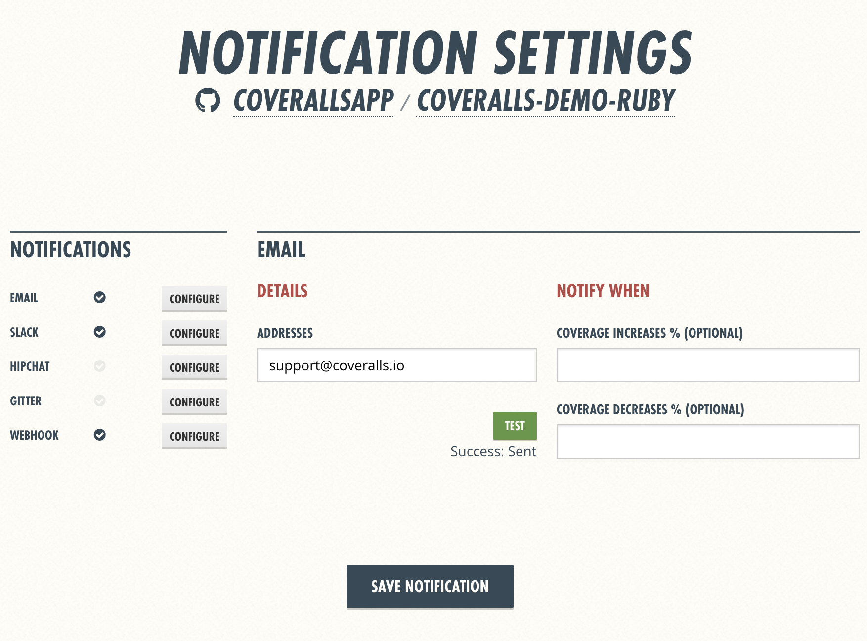 email notif